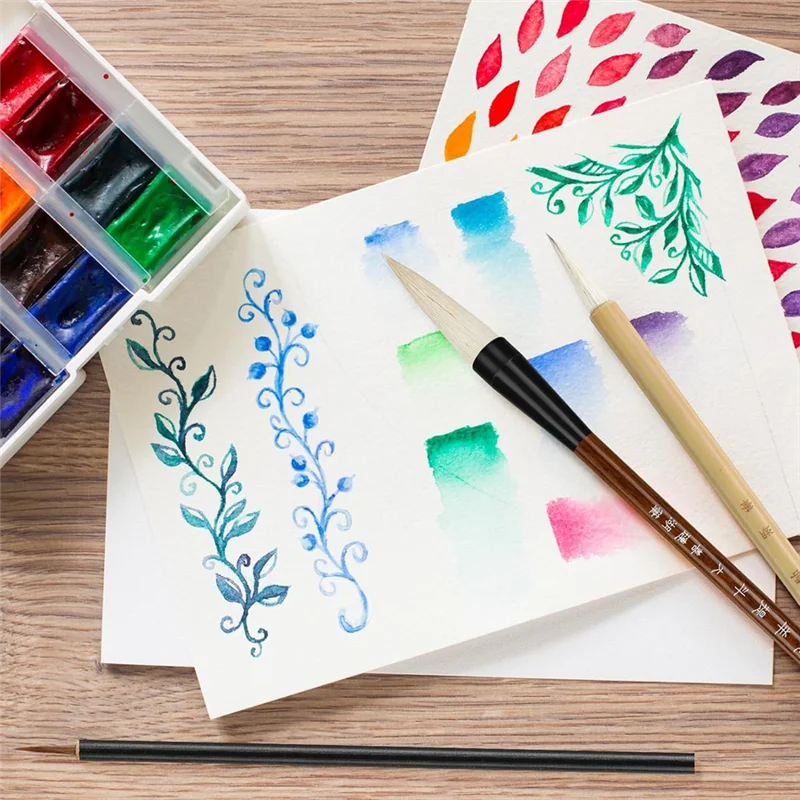 48Pc Chinese Calligraphy Brush Set Watercolor Brush Bulk With Roll Bamboo Brush Holder For Writing Suitable For Painting