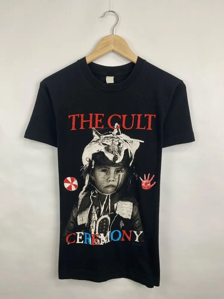 Vintage 1991 The CULT Ceremony Band Tour Promo T-Shirt Rare size M color black