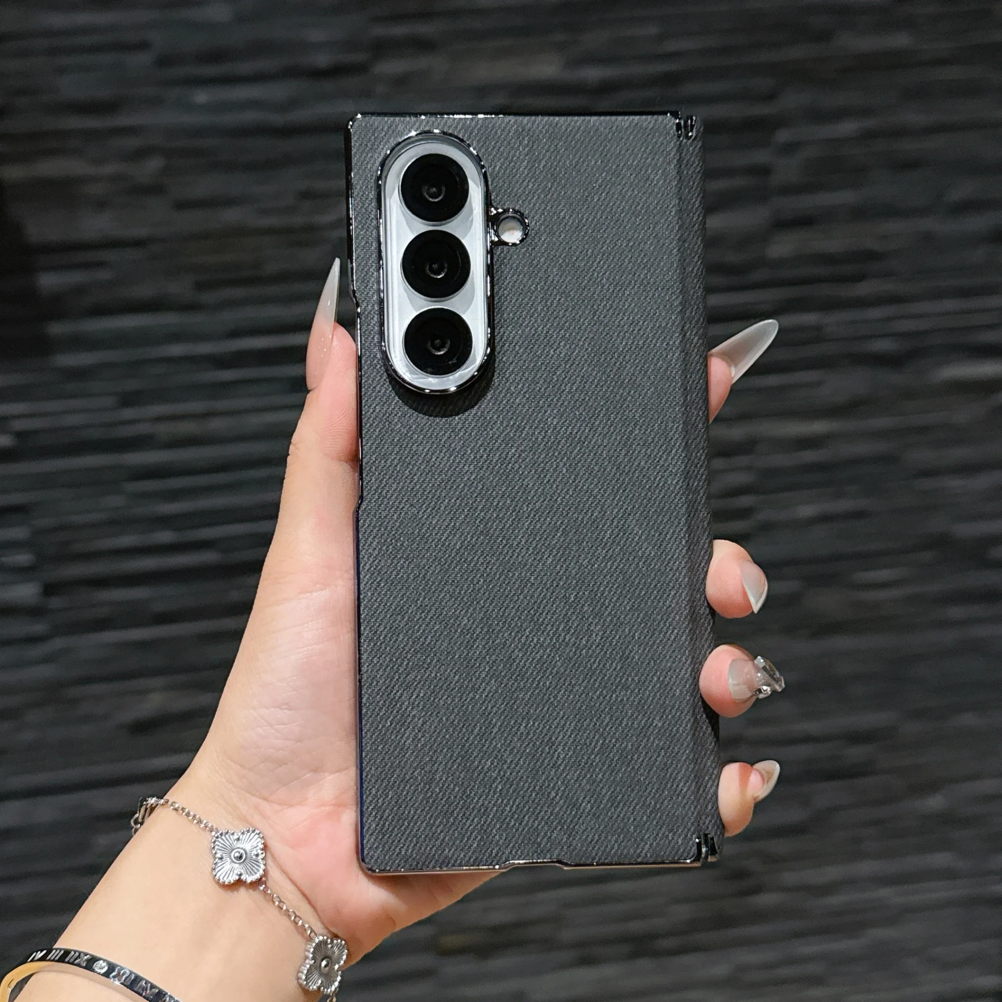 

Подходит для Samsung zfold7, чехол для мобильного телефона, складной шерстяной джинсовый защитный чехол, магнитный чехол для телефона