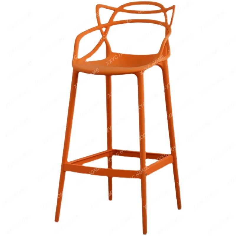 Outdoor high  chair backrest Nordic modern simple chair Front desk bar stool creative household plastic bar chair