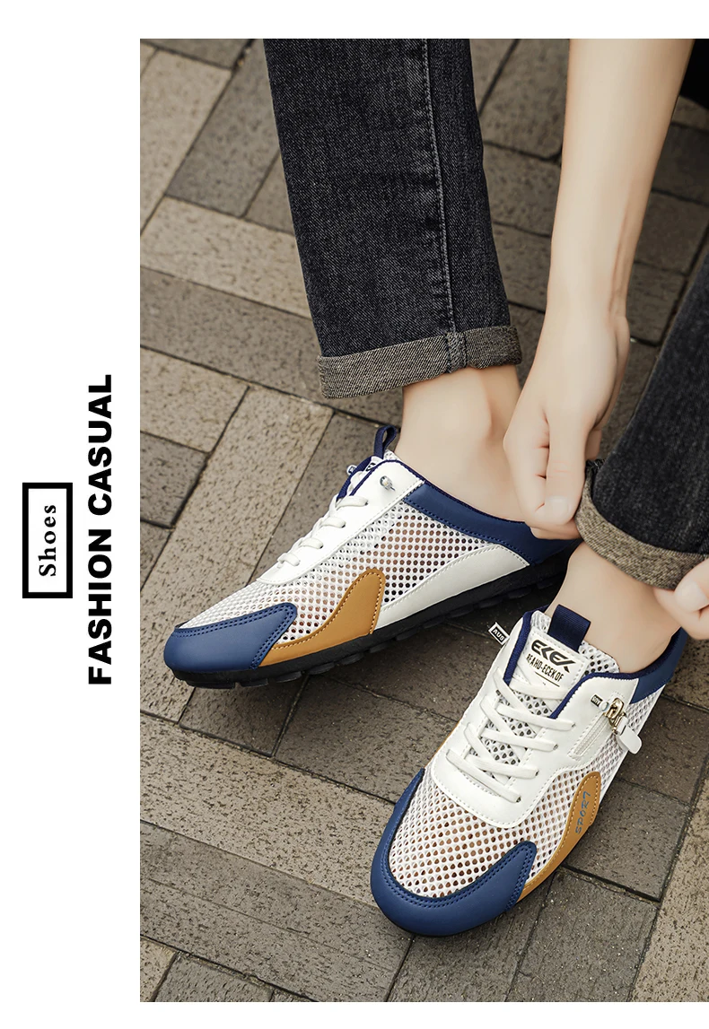 Sommer-Slipper für Herren, trendige, flache, atmungsaktive, lässige Indoor-Outdoor-Wanderschuhe, Herren-Sneaker, chanclas de hombre – Detail 13
