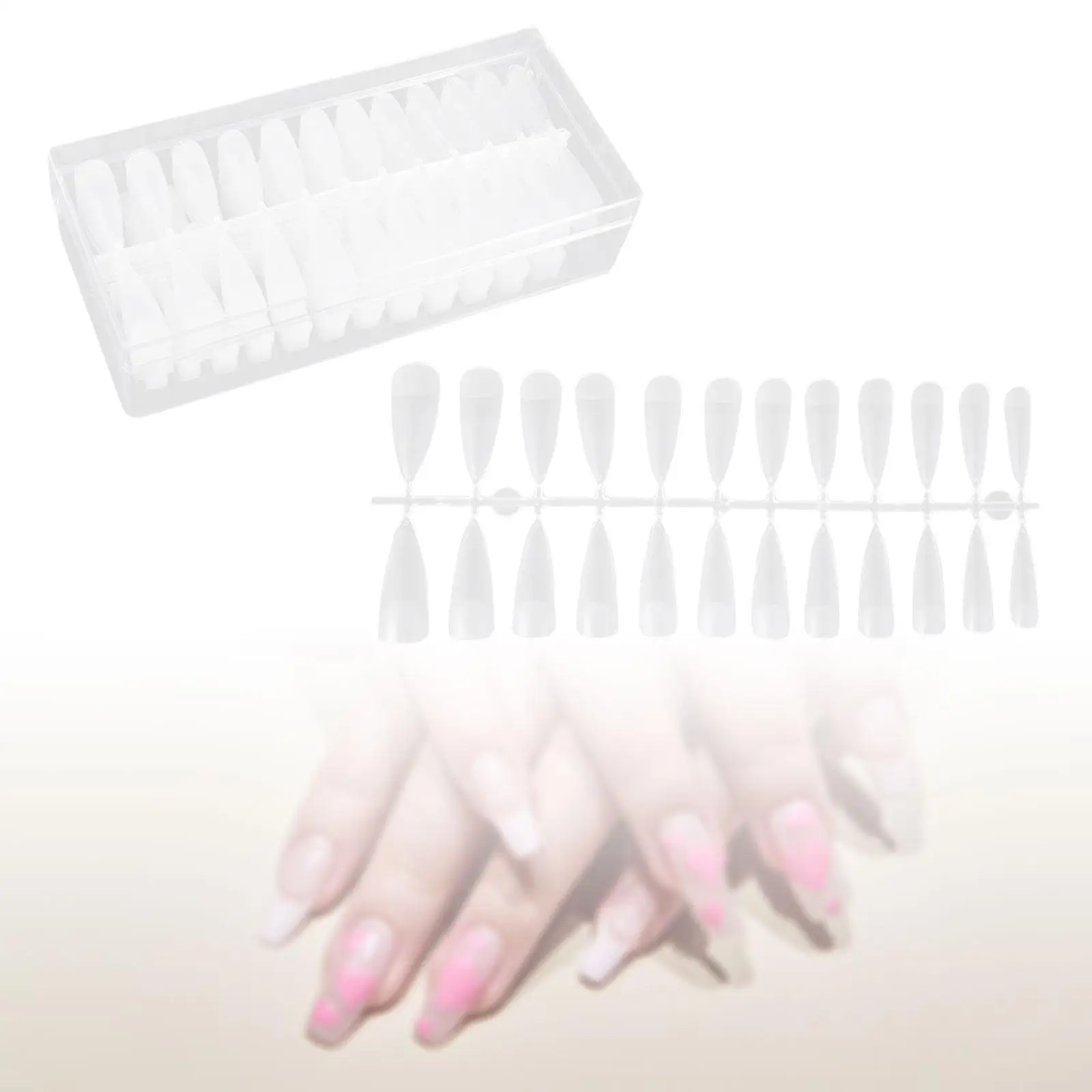 Kampx-Gel Nail Tips, Gelly Nail Tips, Clear N64.Art, Soak Off Extensions, Nail Extensions, DIY