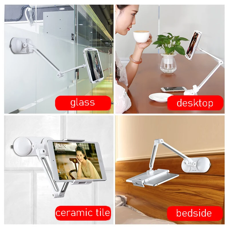 Автомобильный держатель для планшета, крепление на присоске, стеклянная настенная настольная подставка для телефона для iPhone iPad Air Pro Mini Samsung Xiaomi Mipad 5-10 дюймов