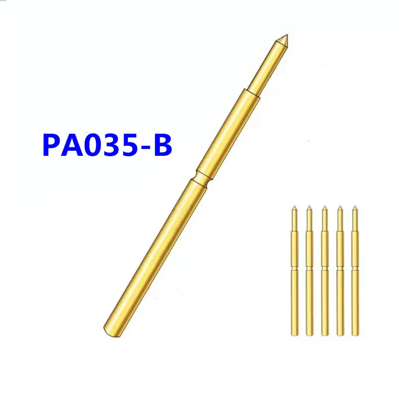 

100PCS Gold-plated Spring Test Probe PA035-B Pointed Outer Diameter 0.35mm Total Length 12.5mm PCB Pogo Pin