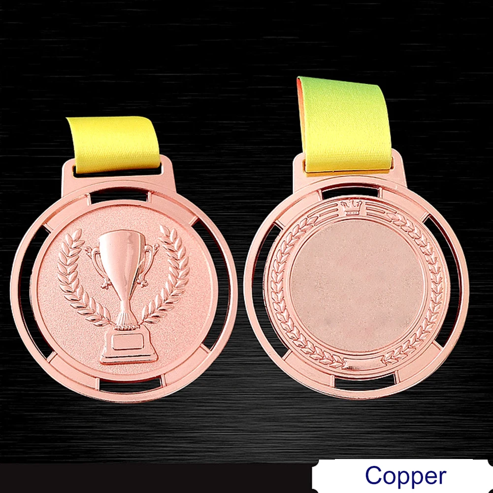 Sport Goud Zilver Koper Medaille Souvenir met lintriem Rugby Volleybal Hockey Honkbal Basketbal Voetbal Competitieprijs