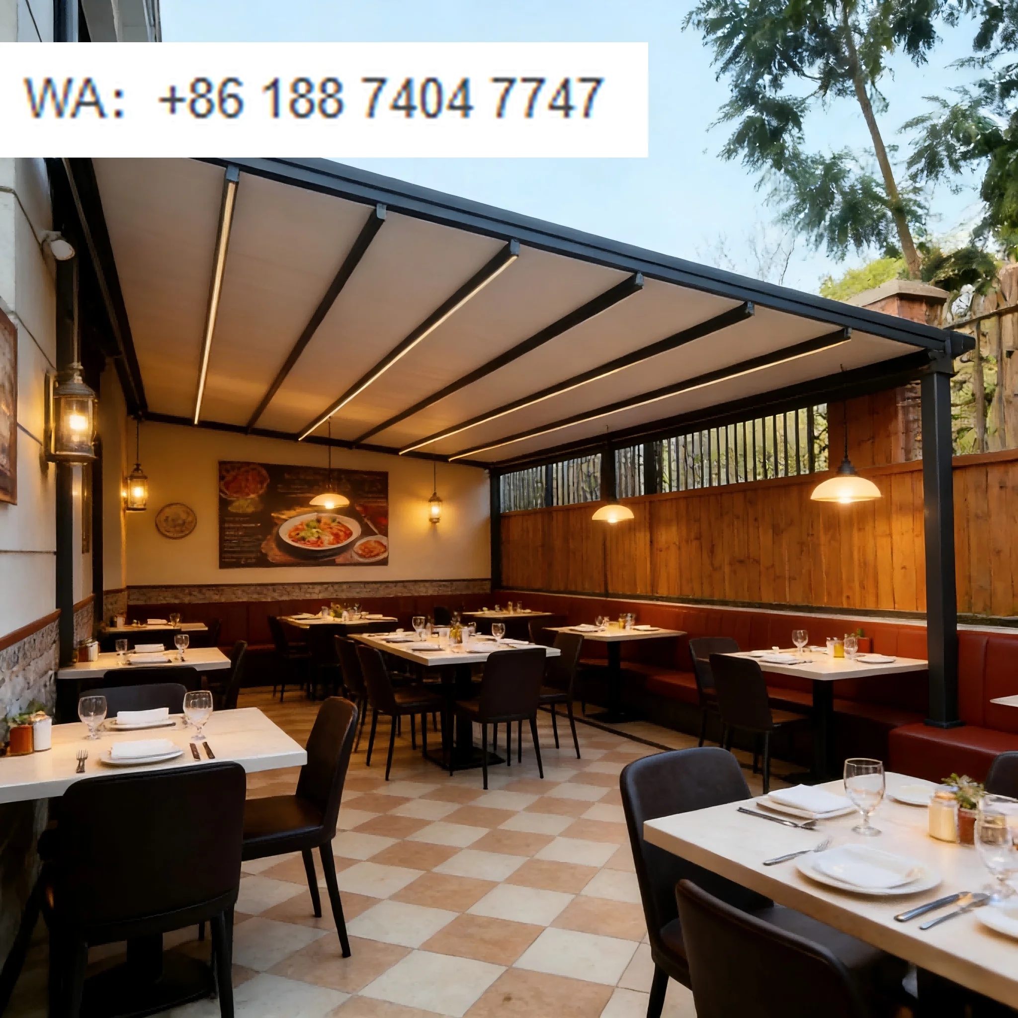 

Outdoor Retractable Aluminum Pergola Electric Waterproof Bioclimatic Garden Terrace Balcony Pergola Patio Metal Arbours