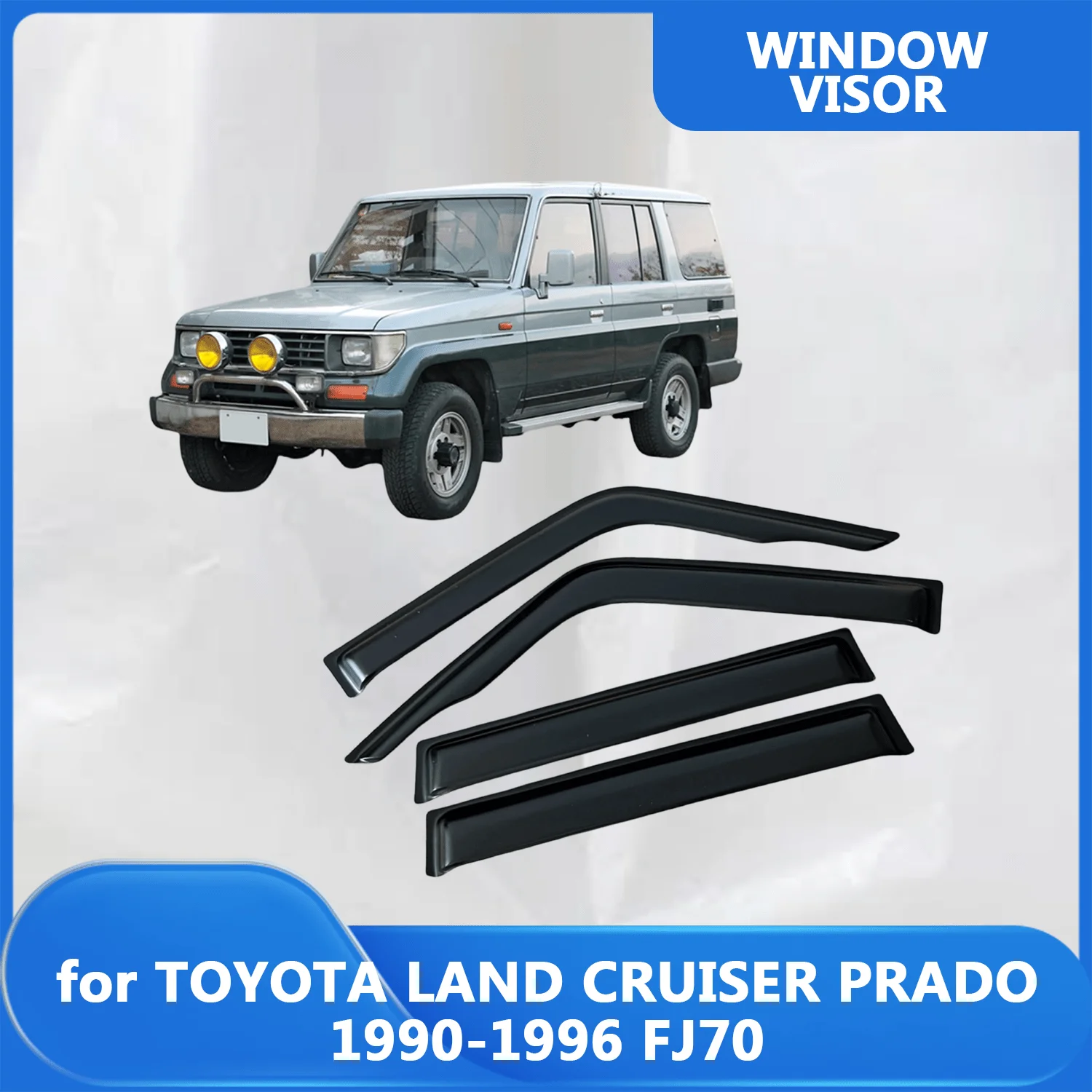 

Window Visor for TOYOTA LAND CRUISER PRADO FJ70 1990 1991 1992 1993 1994 1995 1996 Wind Deflectors Rain Guards Door Visor Vent