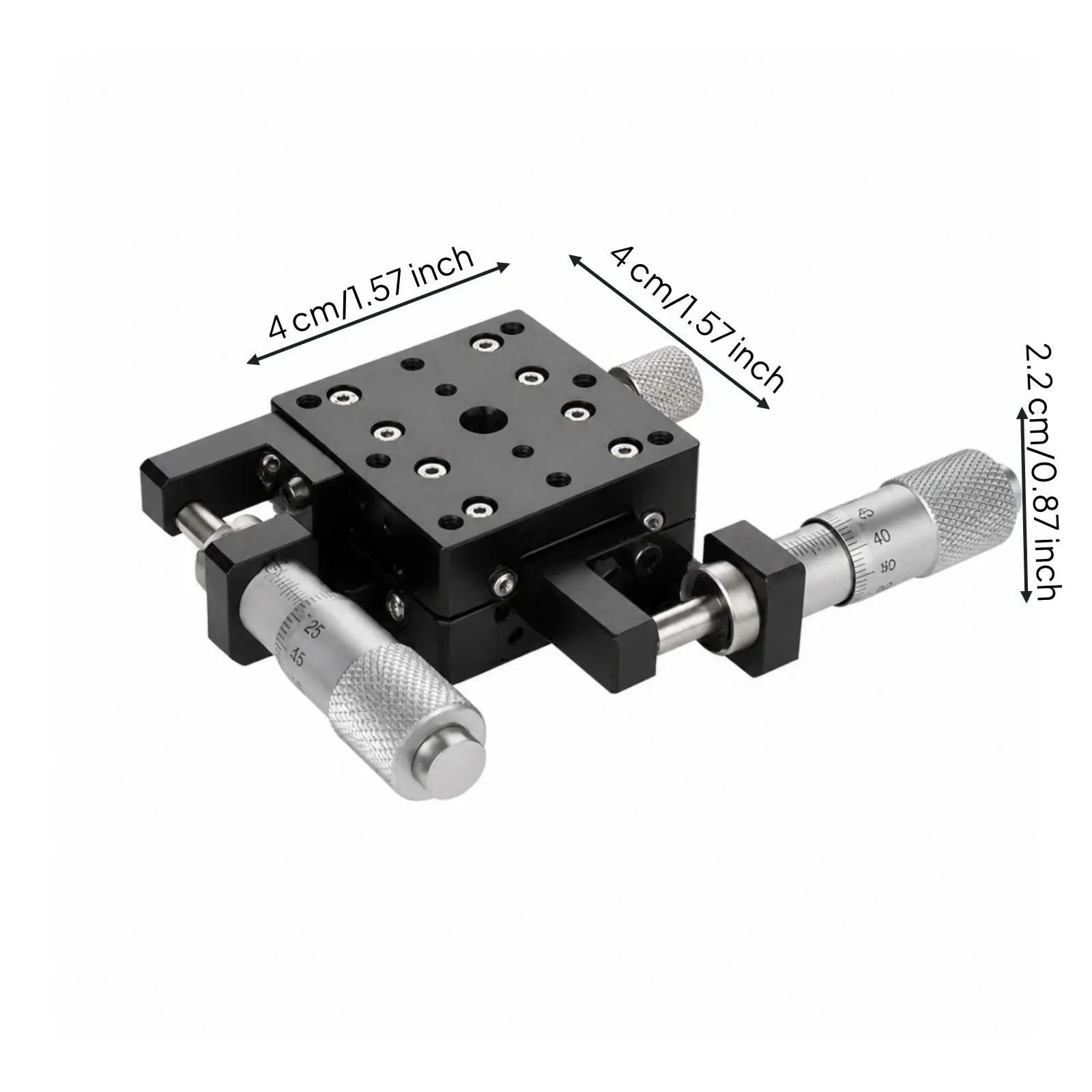 Two Axis Manual Positioning Stage Aluminum Alloy Cross Slide with Fine Knobs for Optical Alignment Rig