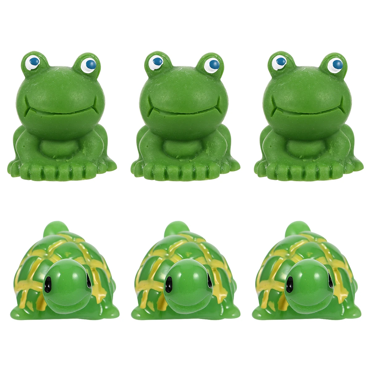 

6pcs Frogs Turtles Resin Ornament Statues Garden Home Decor Micro Landscaping Animal Figurines for Space