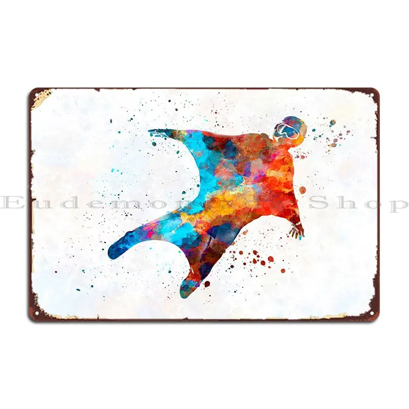 Base Jump In Watercolor Metal Plaque Poster Create Garage Custom Designing Tin Sign Poster