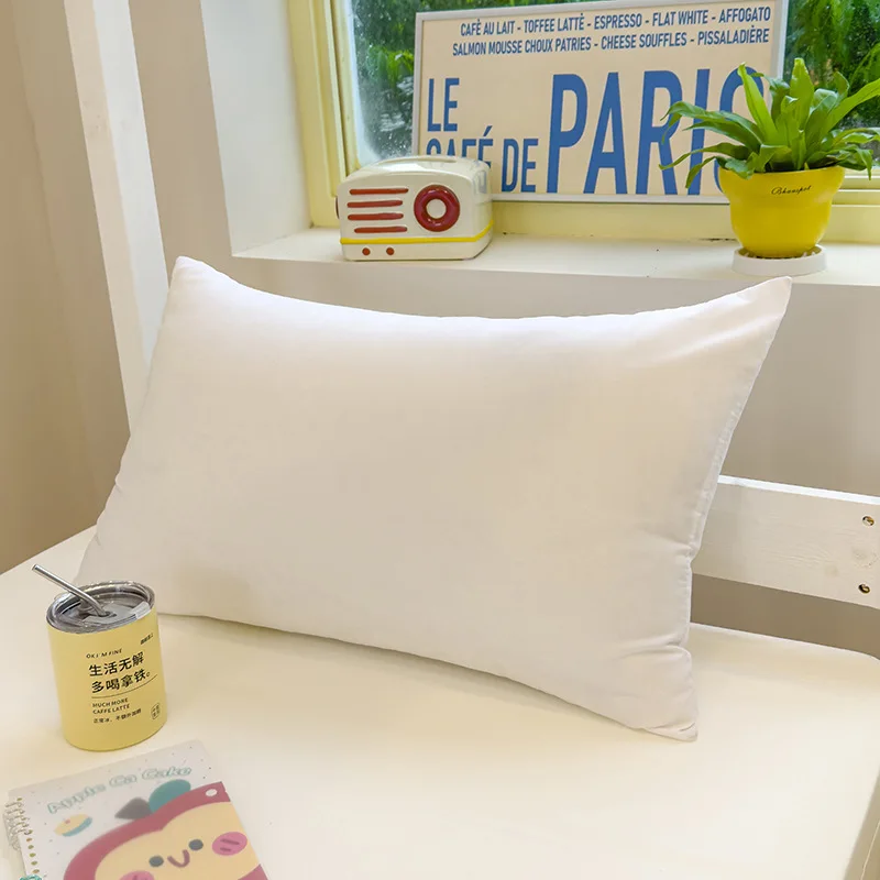 

2025 весна и лето, новая подушка для студенческого общежития, чистое белое перо, шелковая хлопковая подушка, одинарная подушка, 42x70 см, одна упаковка