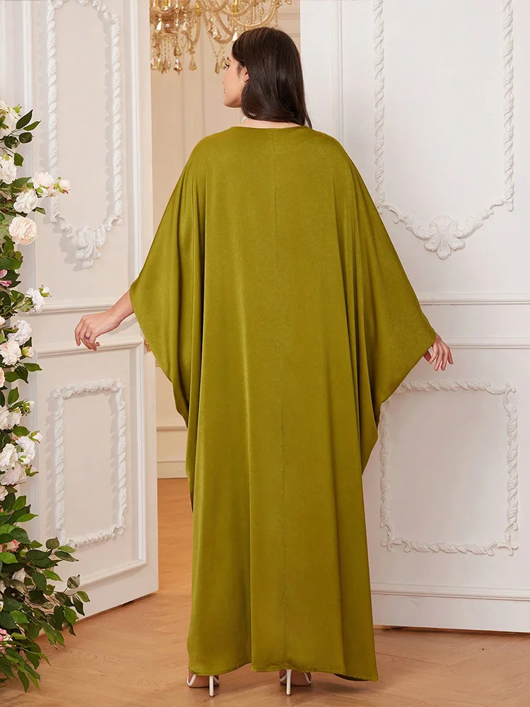 2025 vestido muçulmano cetim flor bordado kaftan abaya alta qualidade maxi vestidos longos turquia africano robe islam roupas festa