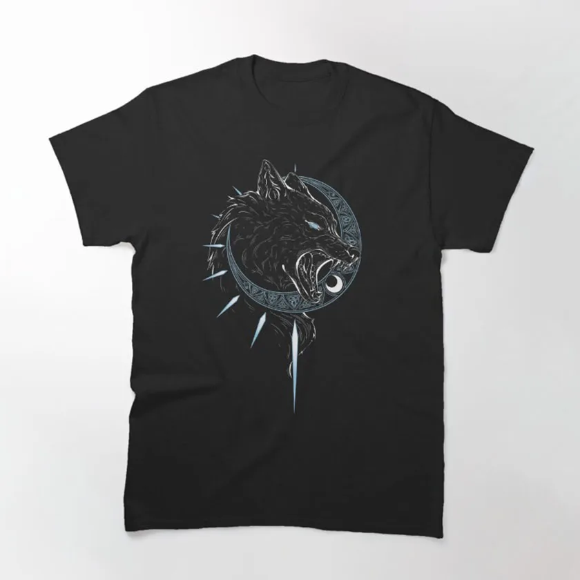 Devour the Moon norse mythology celtic knot wolf of odin Ancient viking runas middle ages nordic symbols plus size t shirt