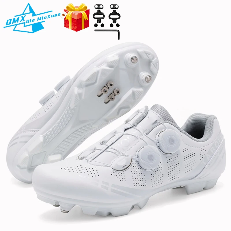 

Cycling Flat MTB Shoes White SPD-SL Mountain Sneakers Men Footwear Dirt Bike Racing Clit Bicycle Woman Road Speed Cleat Biking