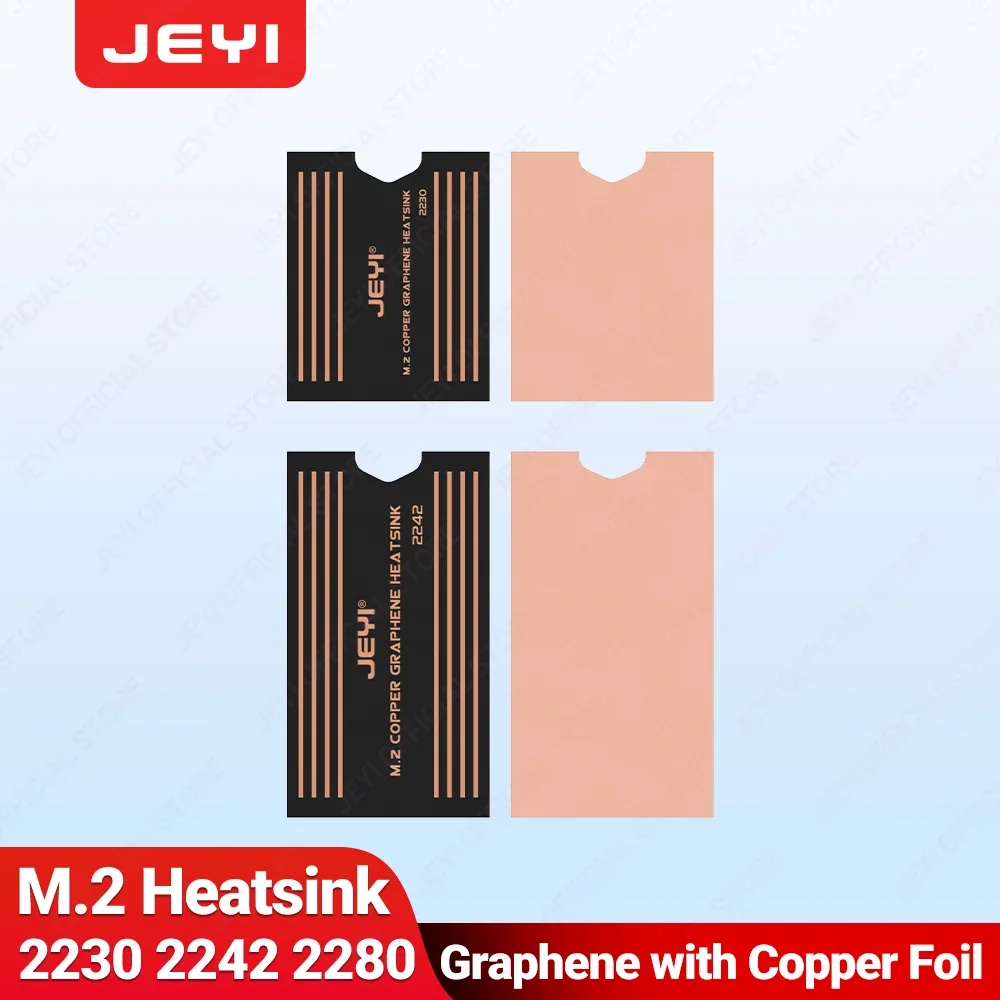 

JEYI Graphene 2280 2242 2230 M.2 SSD Heatsink, Dual-Layer Graphene Heat sink and Copper Foil Design Cooler Radiator for Laptop