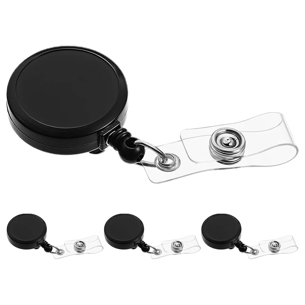 

4pcs Sublimation Badge Holder Personalized Photo Name Card Nurse ID Plastic Retractable Blank Reel Lightweight Office Use