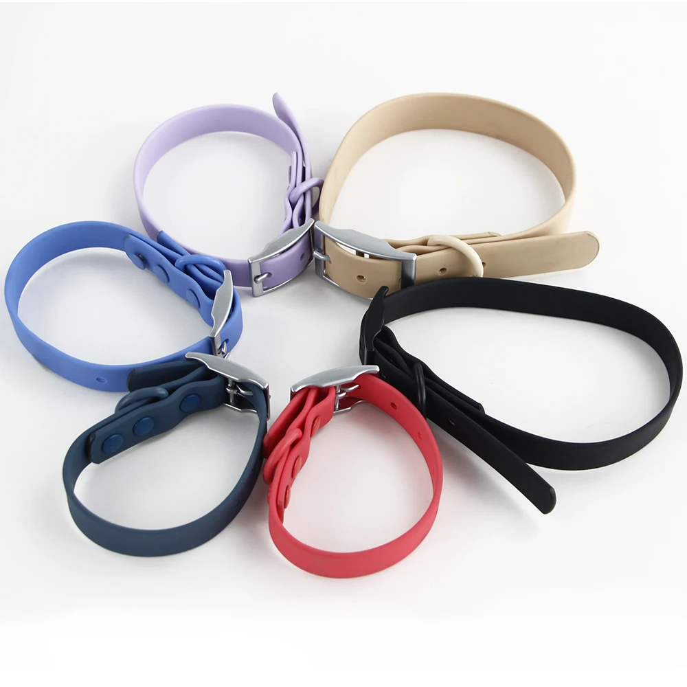 Universelle wasserdichte Hunde halsbänder mit PVC-Gummi aus Zink legierung für mittelgroßes Hunde halsband für Katzen – Detail 6