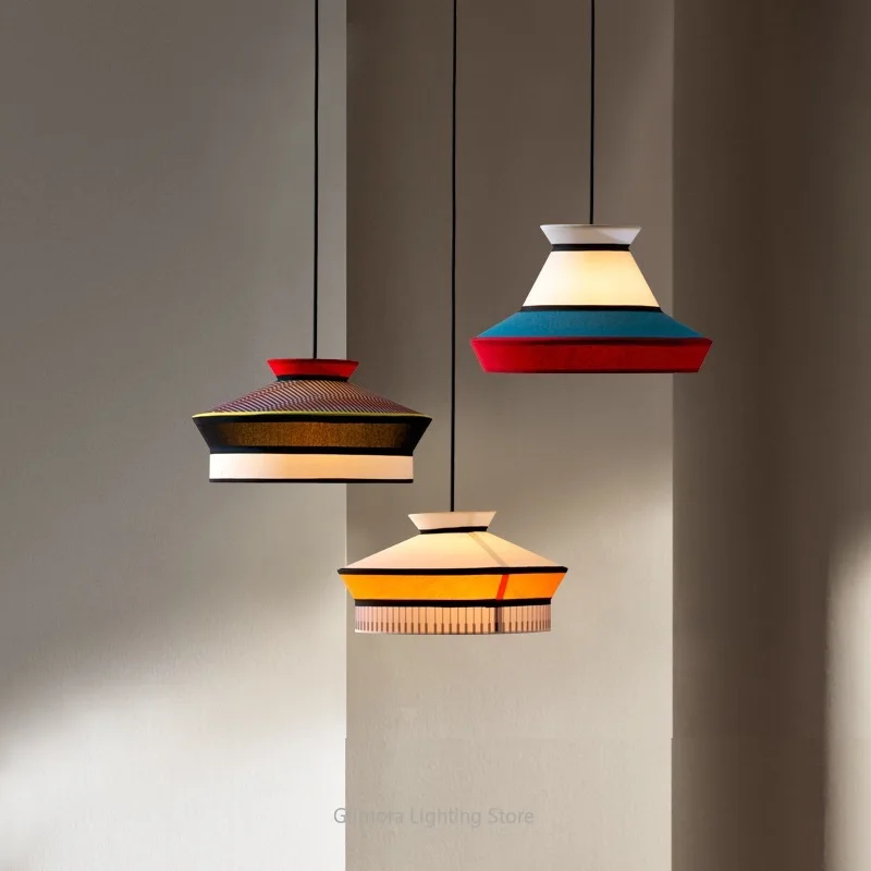 Light Luxury Japanese Nordic Minimalist Modern Fabric Tea Room Cafe Study Bedroom Commercial Lamp