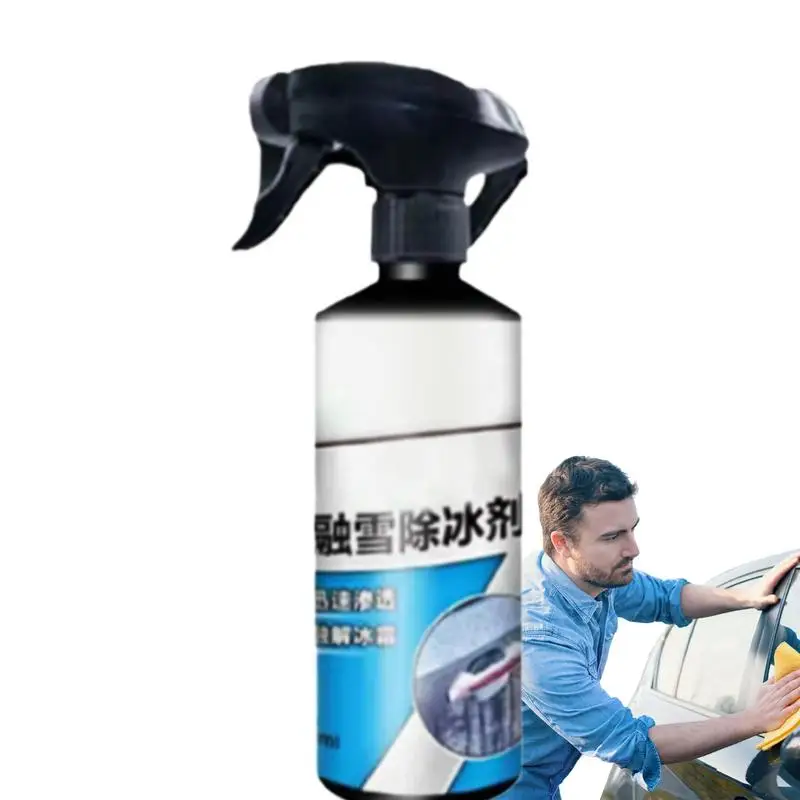 Car Deicer Spray 500ml Effecient Deicer Spray For Car Effective Defroster Spray Fast Acting Car Supplies For Winter Cold