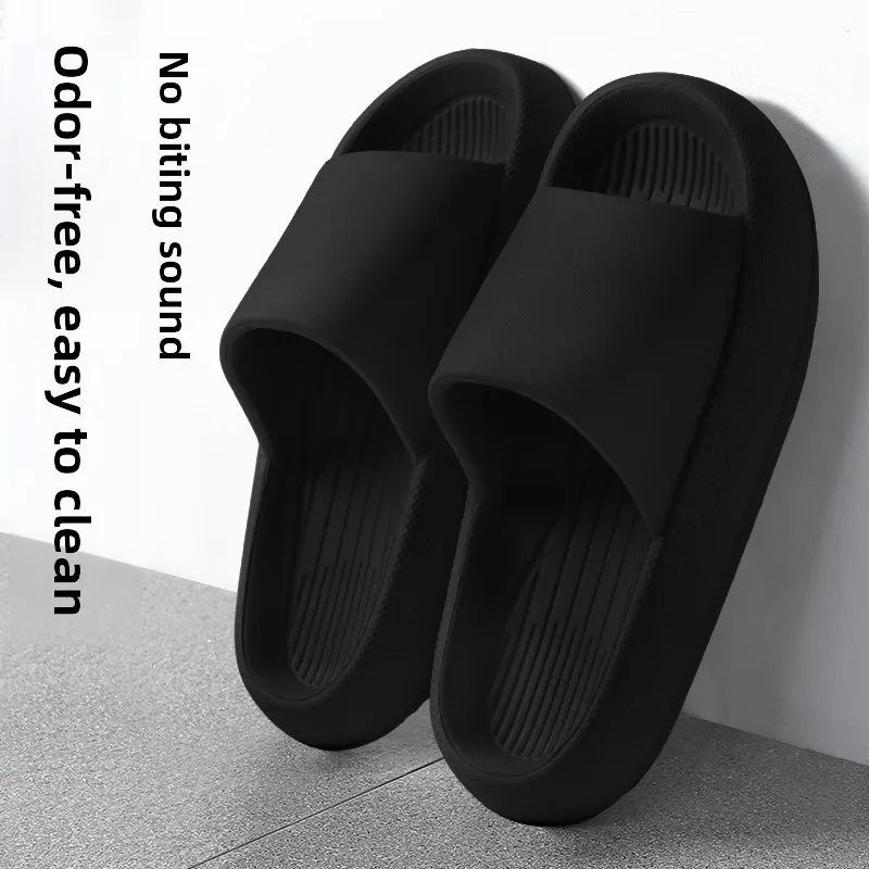 

Антибактериальные тапочки из ЭВА с толстой подошвой для ванной и дома, летние, для пар, большие размеры, мужские и женские, нескользящие, удобные, с одним ремешком
