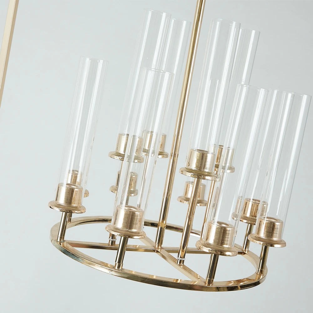 Goldener Metall-Kerzenleuchter für Hochzeitstische, Kerzenständer, Tischdekoration für Partys, Vasen, Events, DIY-Dekoration, 2 Stück, 4 Stück – Detail 5