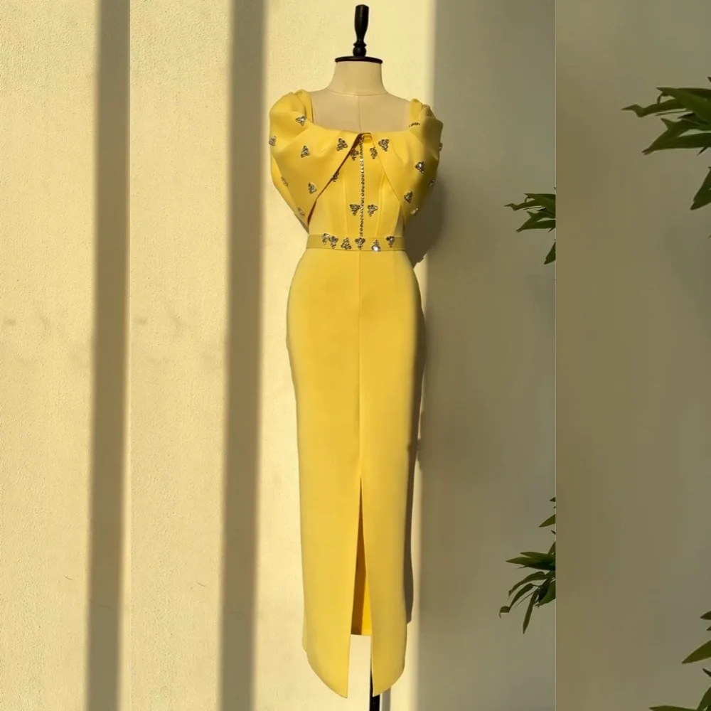 

Customized Rhinestone High Quality Evening Gown Bespoke Occasion Off-the-shoulder Straight Long Dresses Elegant Homecoming Dress