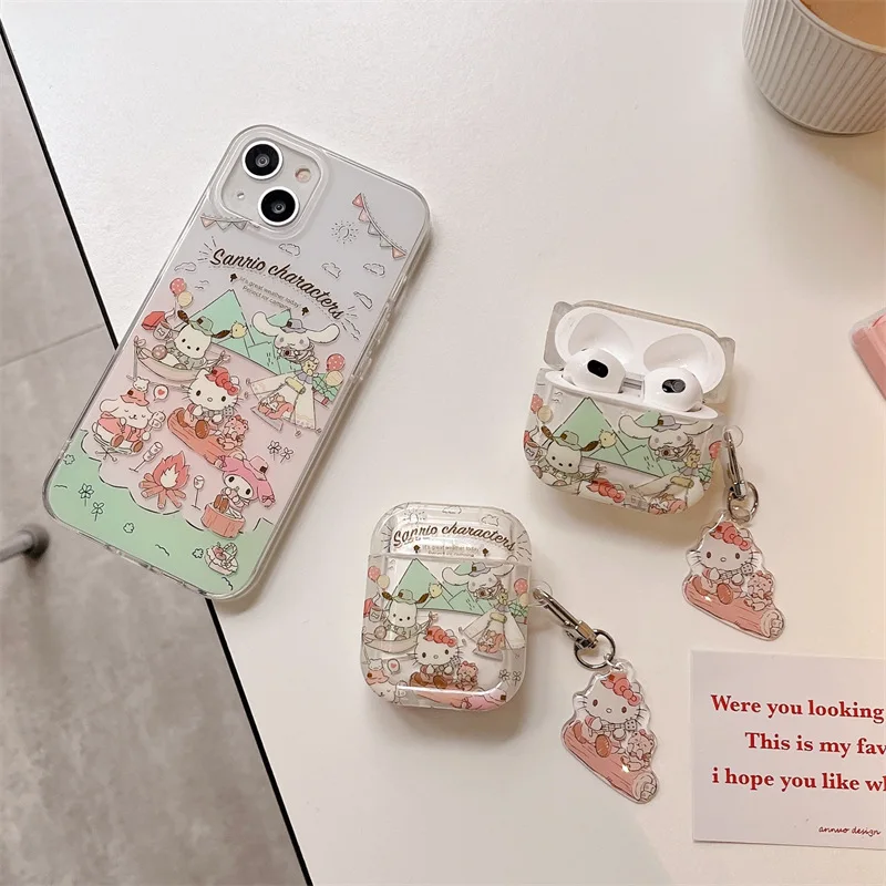 MINISO Hello Kitty Cinnamon Pochacco Dog AirPods Pro Protective Case Apple 1/2/3 Generation Wireless Bluetooth Headphone Case