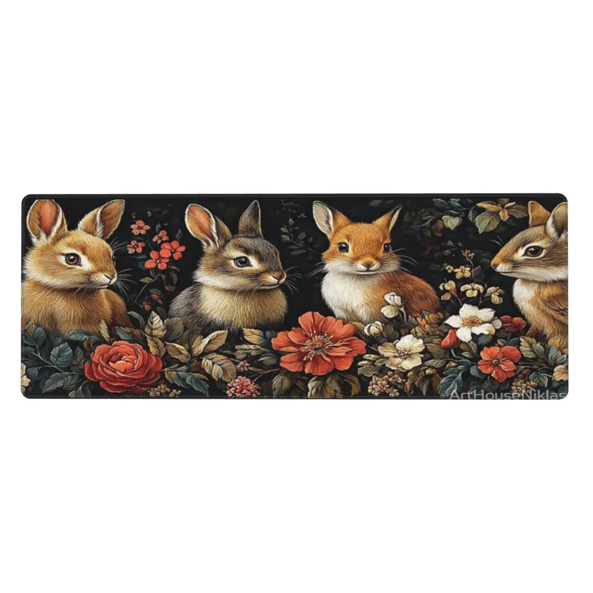 Rabbit William Morris Art Nouveau Art Nouveau Floral Nature Rubber Keyboard Pads