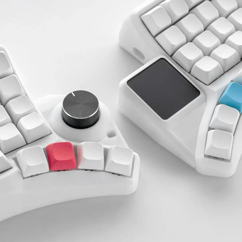 

HPD V2 Keyboard Customized Curved Surface Wired Hot Swap Trackball QMK Split Keyboard Ergonomics PLA PrintingK Nob Touchpad DIY