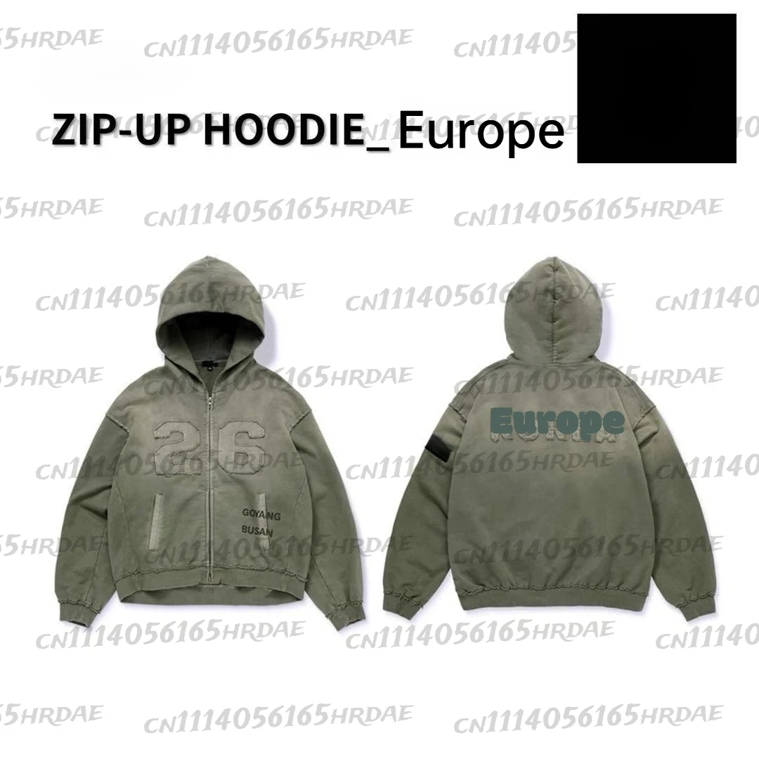 2026 Concert ARIRANG Style Europe Limited Zip-Up Hoodie GREEN WIND JACKET hooded cardigan zipper jacket ARMY unisex