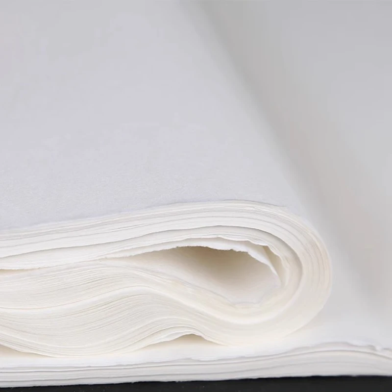 

100 Sheets Semi-Sized Xuan Paper for Chinese Calligraphy - Medium Absorbency Rice Paper For Sumi-e & Ink Painting Supplies