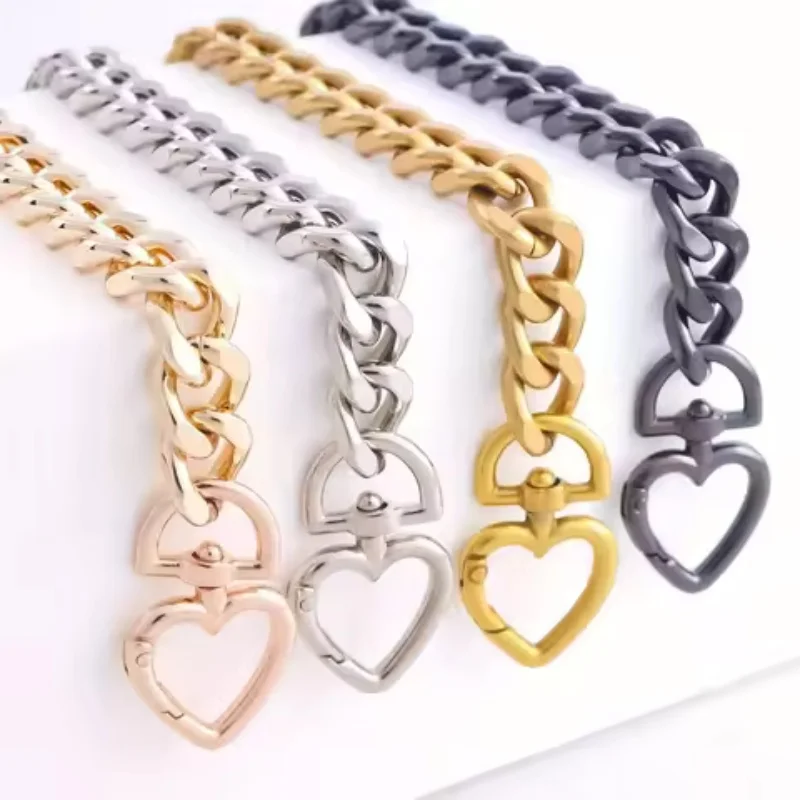 1pc Metal Purse Chain Strap Extender Heart Shape Purse Chain for Accessory Charms, Lengthen Crossbody Shoulder Handbags Strap
