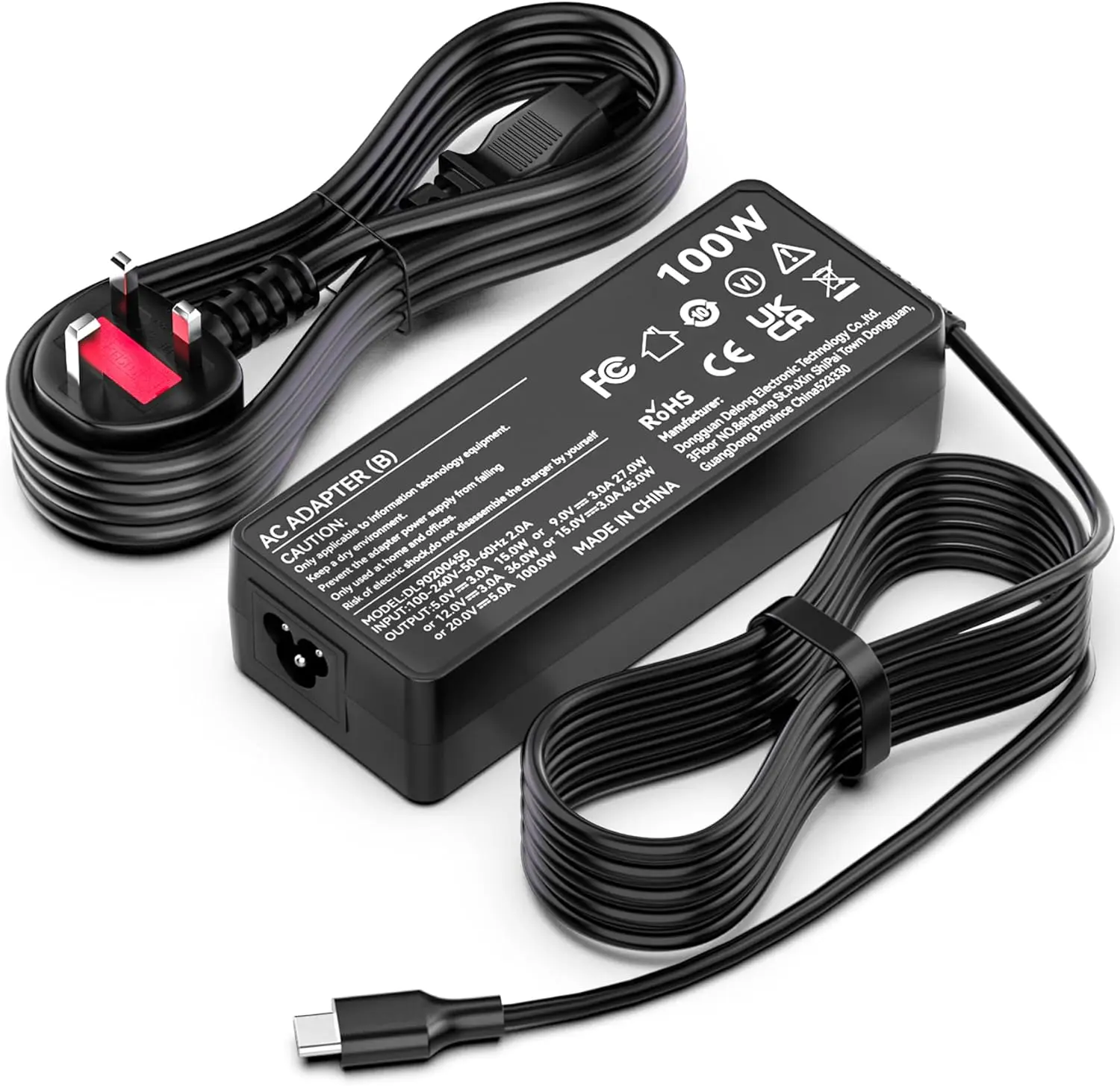 

100W USB C Laptop Charger, 96W 90W 87W 65W 45W USB C Power Adapter for HP Spectre X360, MacBook Pro/Air, Dell Latitude, Lenovo