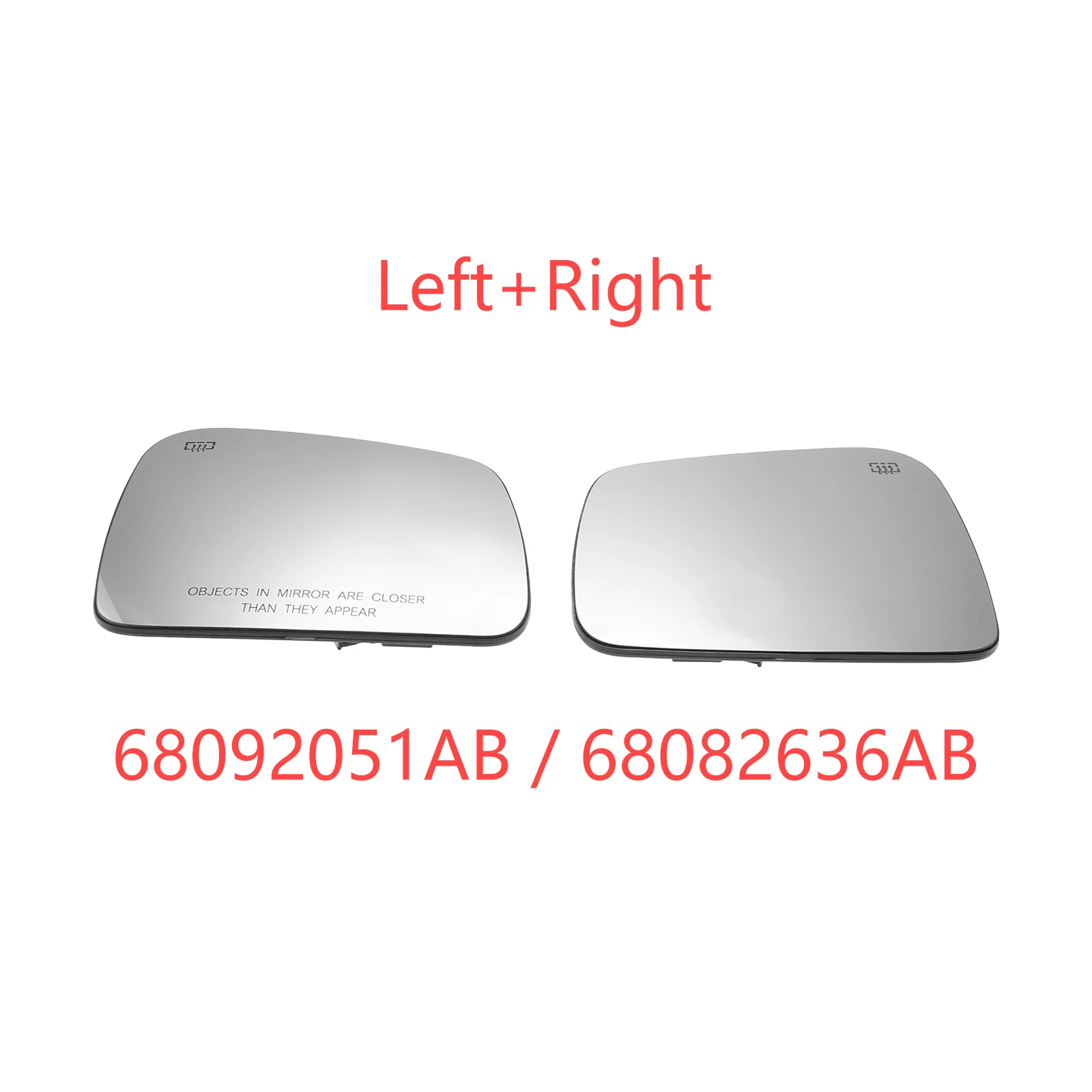 1 Pair Left & Right Driver Side Mirror Glass 68092051AB 2 PINS for Dodge Durango 2014-2019 for Jeep Grand Cherokee 2011-2020