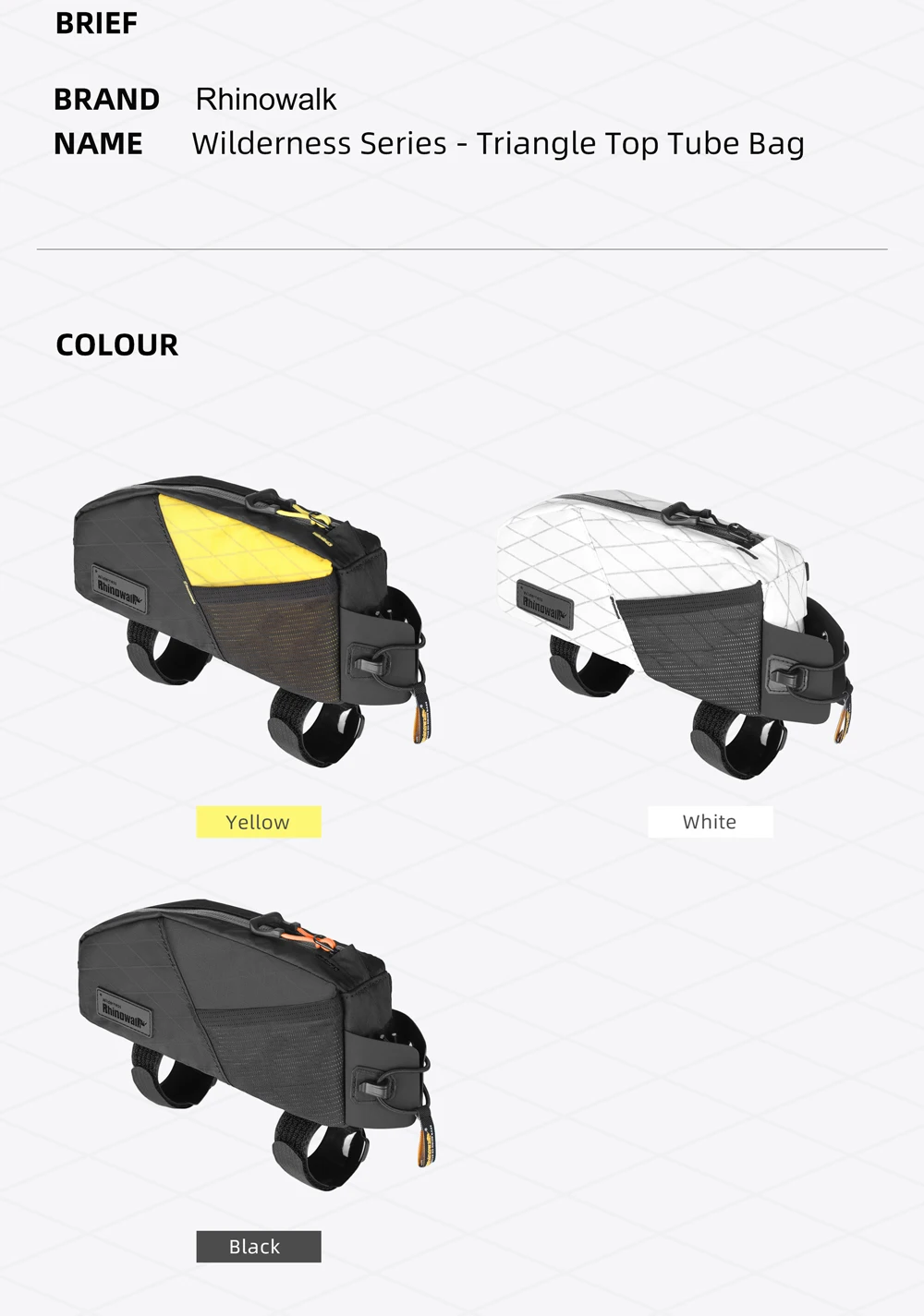 Rhino walk Fahrrad tasche Fahrrad Oberrohr Tasche spritzwasser geschütztes Gehäuse mit Bolzen montiert & Riemen Stütz brett für MTB Road Kies Fahrrad – Detail 4