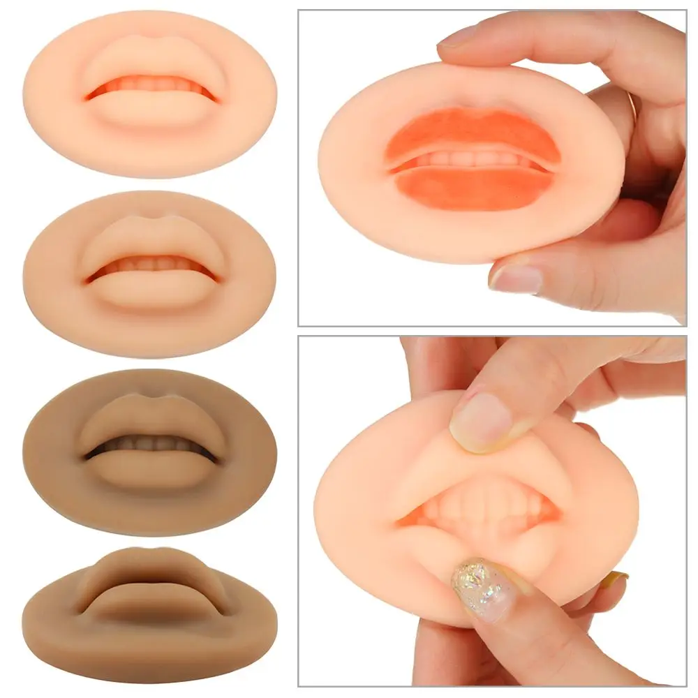 Tattoo Training Accessories Microblading Lip Blush 3D Practice Lip Open Mouth Soft Silicone Skin For Permanent Makeup Artists