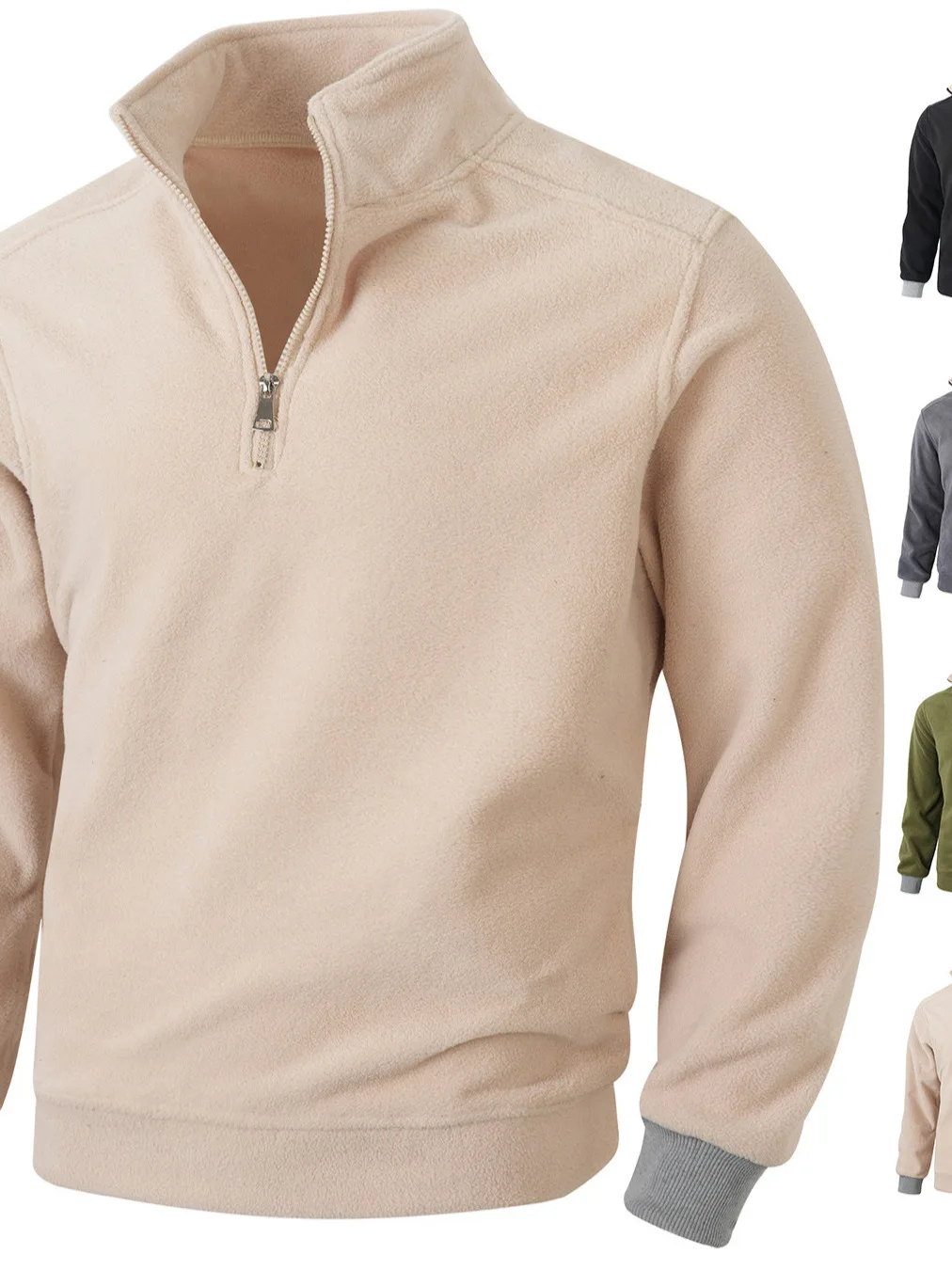 

Новая осенне-зимняя мужская толстовка с воротником-стойкой и молнией, приталенного кроя, в американском стиле, из комфортной полиэстеровой ткани