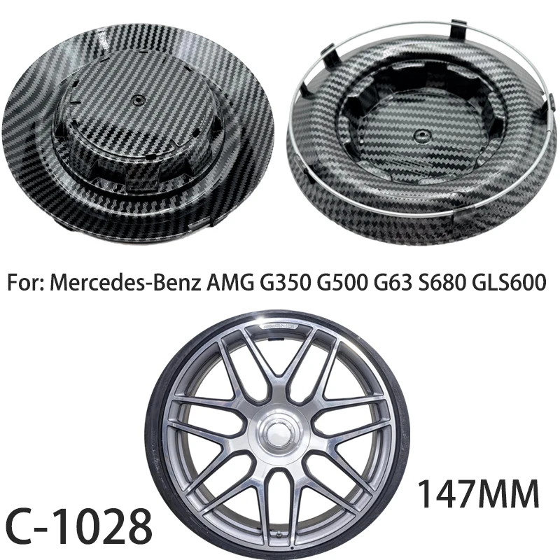 

Carbon Pattern C-1028 Car Wheel Center Hub Cover Cap For Mercedes-Benz W 219 R 18 AMG G350 G500 G63 S680 GLS600 147mm 4PCS/LOT