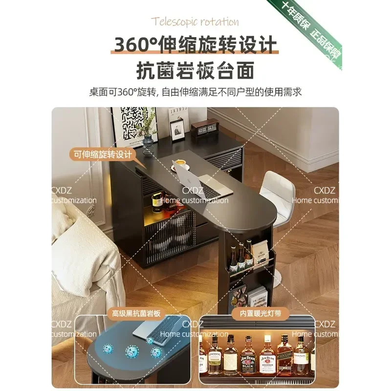 Small Apartment Double Sided Dining Side Cabinet Bar Integrated Wine Storage Retractable Living Room Half Wall Sofa Partition