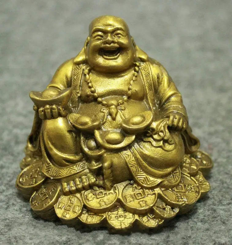 

Китайская латунная буддистская статуя Будды счастливого смеха от YuanBao