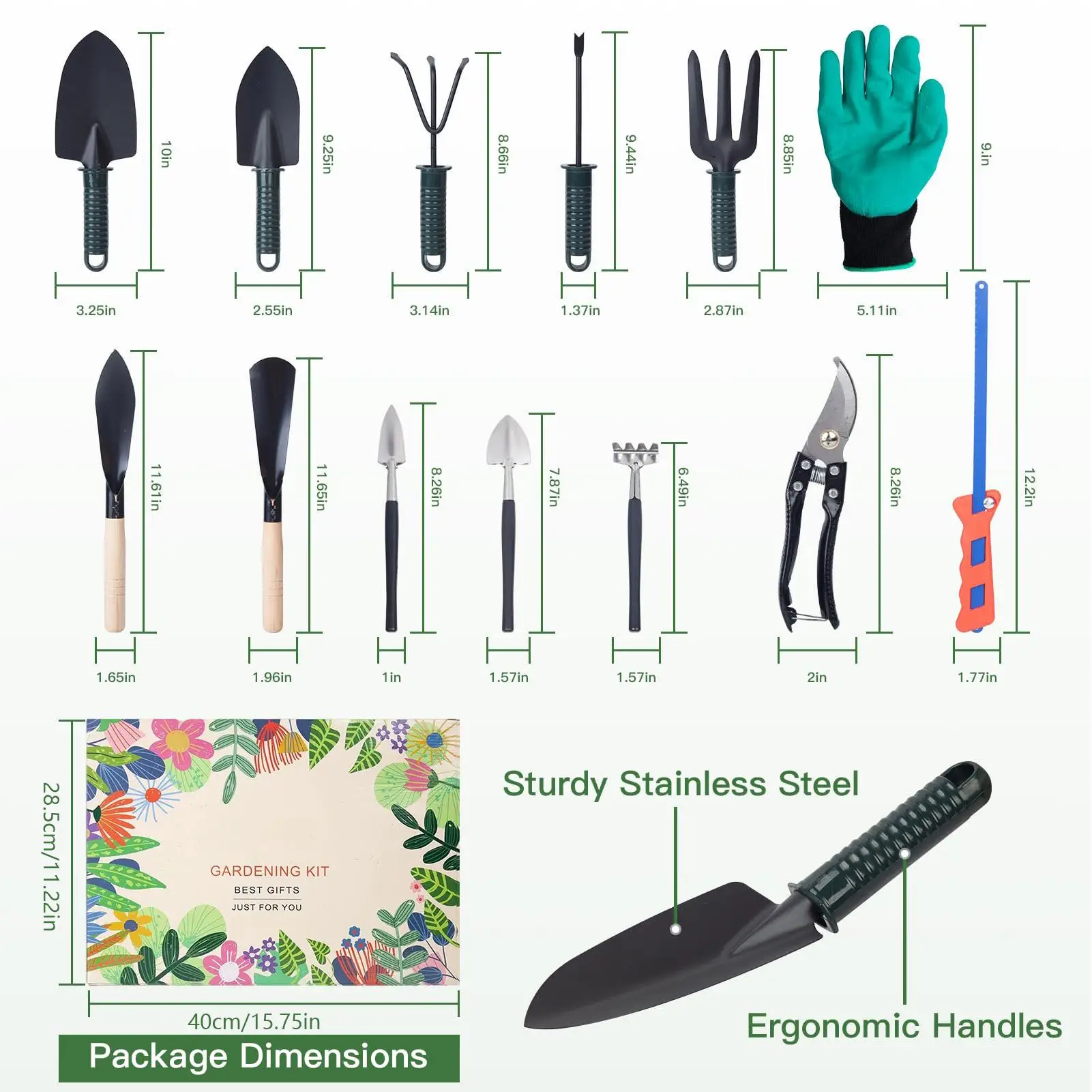 Compte à rebours de noël pratique 24 jours ensemble d'outils de jardiniers ensemble d'outils pour femmes mères jardin jardinage extérieur intérieur maison pelouse