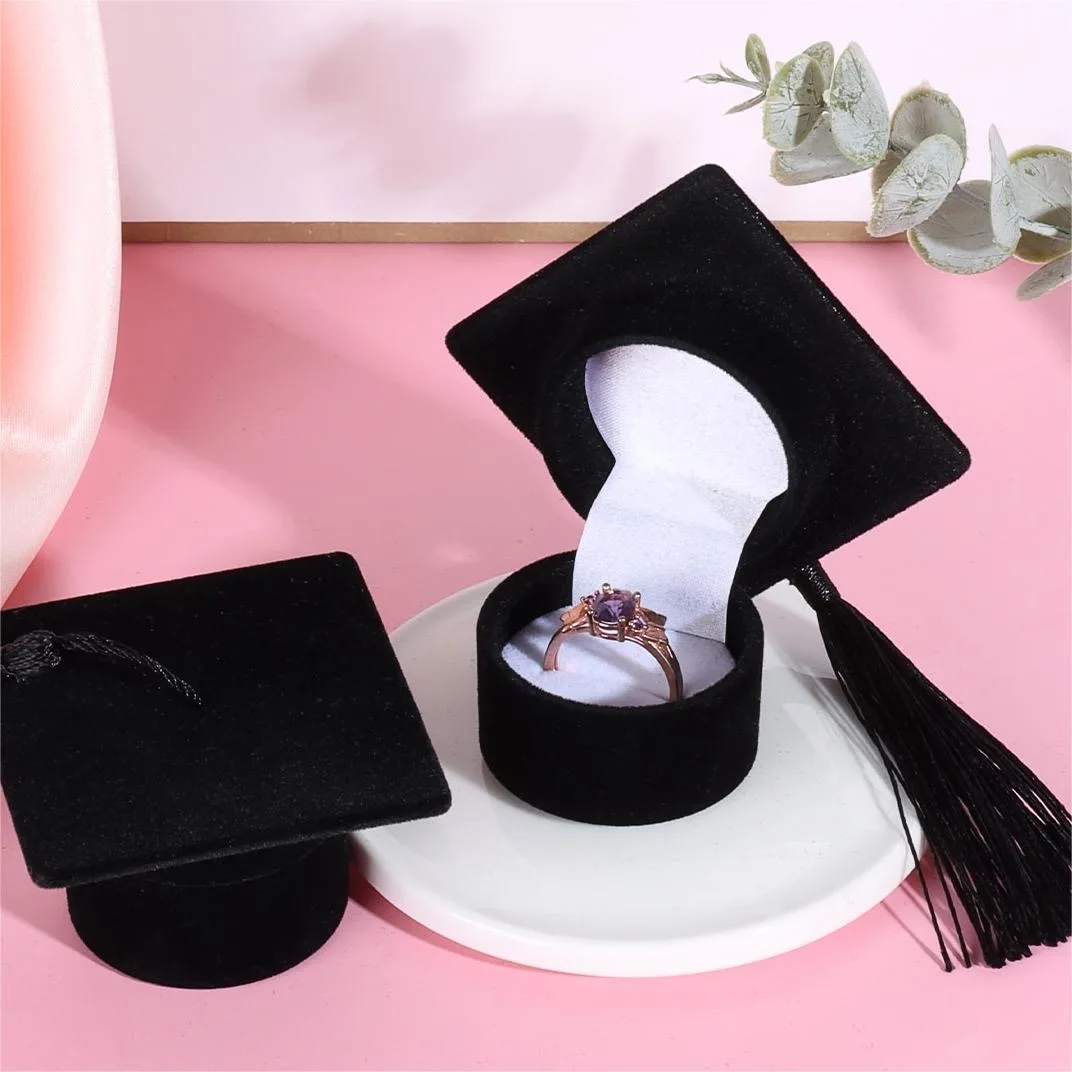 Graduation Cap Shaped Jewelry Storage Box,Graduation Season Proposal Mini Ring Box,Perfect Gift for Bachelor and Campus Souvenir