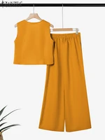 ZANZEA Street Fashion Women 2 Pieces Sets Elegant Vest Tops Wide Leg Pants 2pcs Suits Outfit Office Lady Solid Color Pant Sets - Image 5