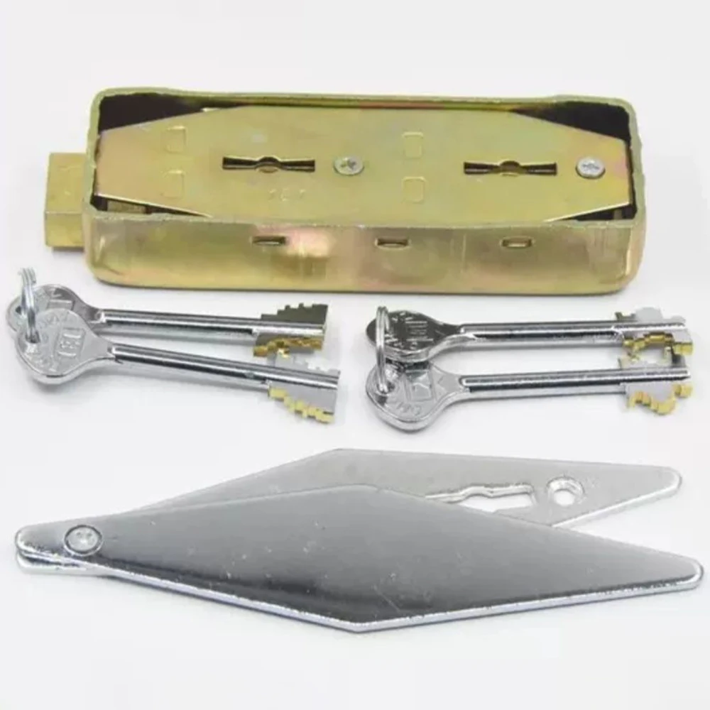 

JMCKJ Vault Door Lock Lock Double Hole Eight Blade Bank Old Safe Deposit Box Double Flagpole Key Safe Lock Cash Box Cylinder