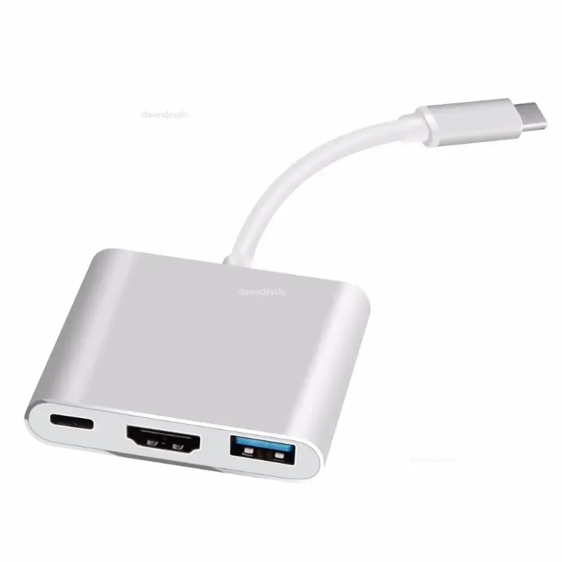 Type-c HUB USB C To HDMI-Compatible Splitter USB-C 3 IN 1 4K HDMI-Compatible USB 3.0 PD Fast Charging Smart Adapter For MacBook