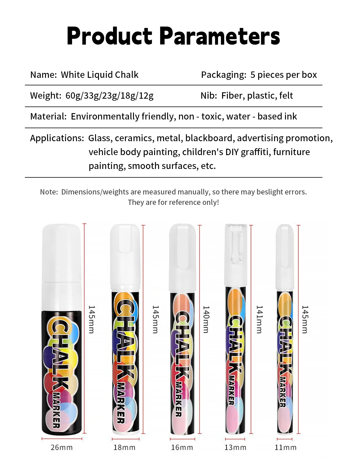 White Liquid Chalk Graffiti Erasable Advertising Fluorescent Board Pen Water-soluble Dust-free and Dirty Hands Chalkboard Pen image 5