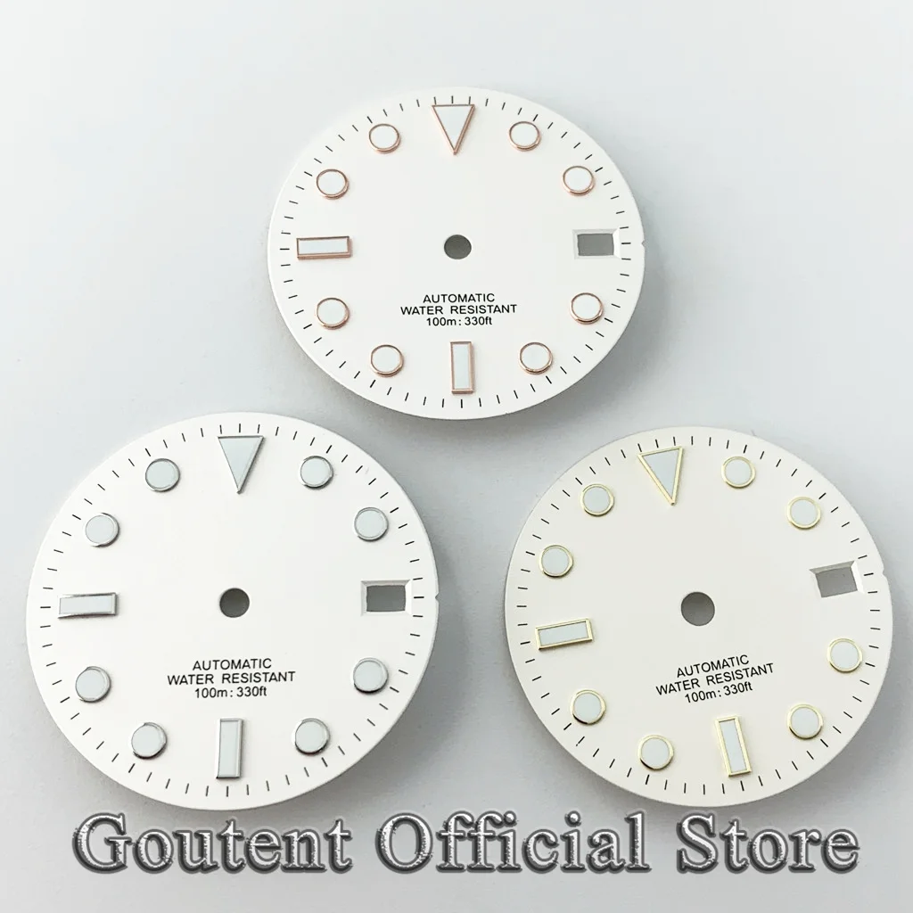 Goutent 28.5mm Sterile Luminous White Black Blue Green Watch Dial For NH35/NH35A Movement Watch Accessories view 5
