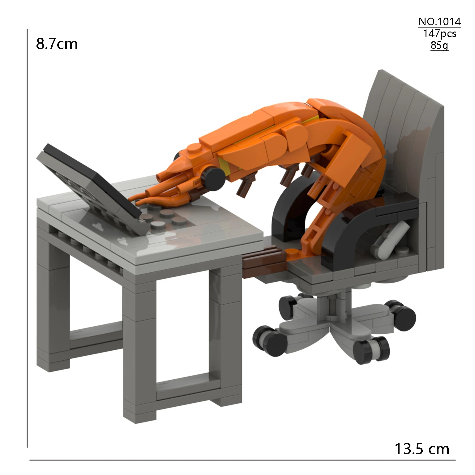 تماثيل نموذج الروبيان من MOC، مجموعة ألغاز، خلط عشوائيًا للأولاد والبنات، مظلات إبداعية لمشاهير الإنترنت