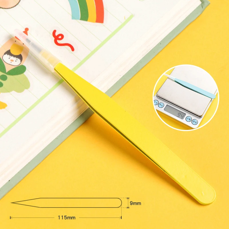 الفولاذ المقاوم للصدأ مستقيم منحني الملقط الملونة الوردي الأزرق الأرجواني DIY بها بنفسك ملقط رمش مسمار الفن ملصق الراين قطف أداة #5