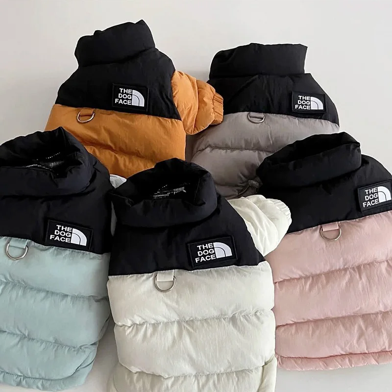 

Зимняя теплая одежда для собак и кошек, утепленная флисовая хлопковая куртка с крючком для поводка для домашних животных, пальто Тедди Бишон Йорк